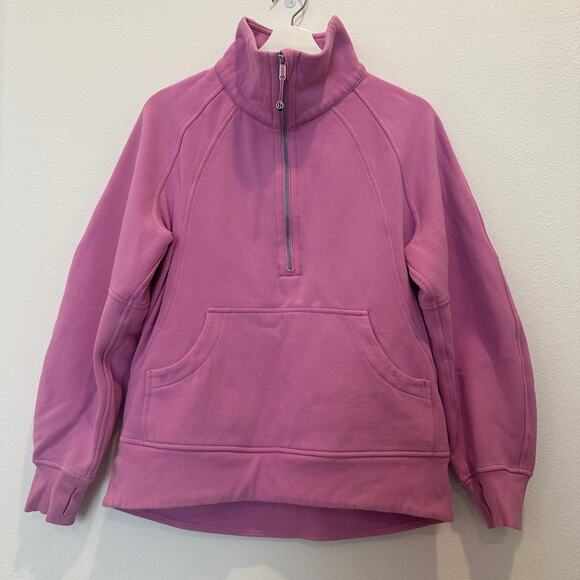 Lululemon Scuba Oversized Funnel Neck Half-Zip *Long pink pullover sweater XS/S - Picture 2 of 5